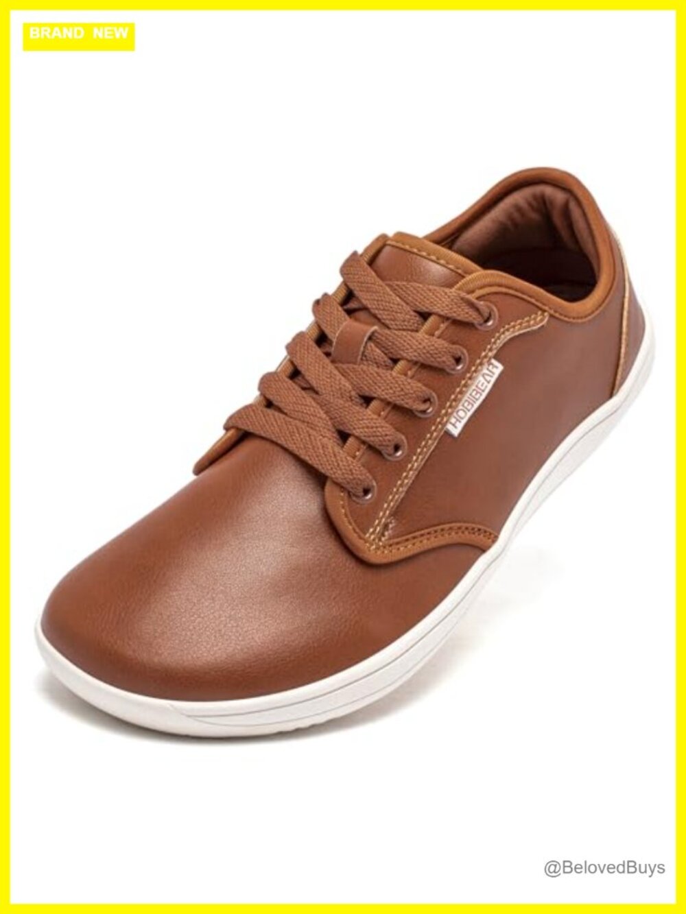 HOBIBEAR Unisex Wide Barefoot Shoes Minimalist Zero Drop Leather Sneakers